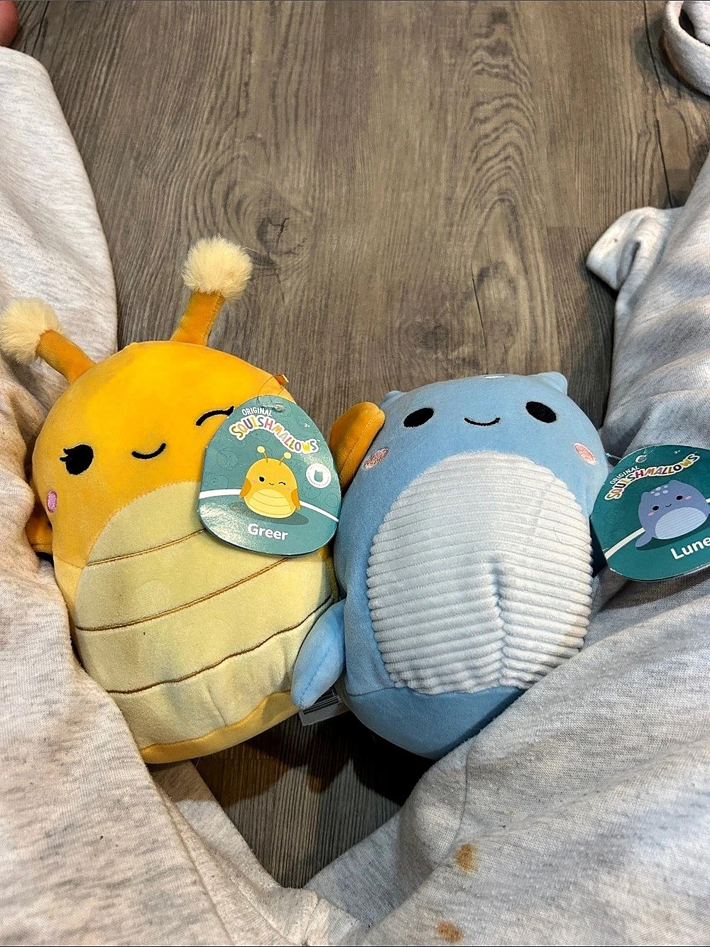 Squishmallows Greer the Grasshopper and Lune the Loch Ness Monster & Lune the